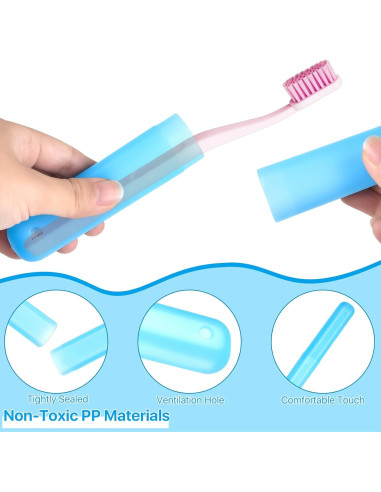 Estuche de Cepillo de Dientes de Viaje 70 Piezas 7 Colores