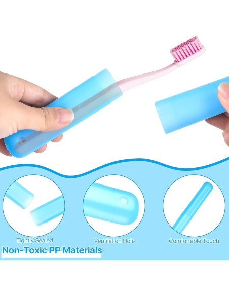 Estuche de Cepillo de Dientes de Viaje 70 Piezas 7 Colores