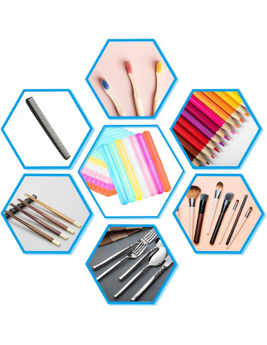 Estuche de Cepillo de Dientes de Viaje 70 Piezas 7 Colores