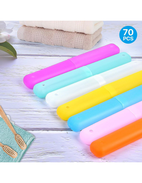 Estuche de Cepillo de Dientes de Viaje 70 Piezas 7 Colores