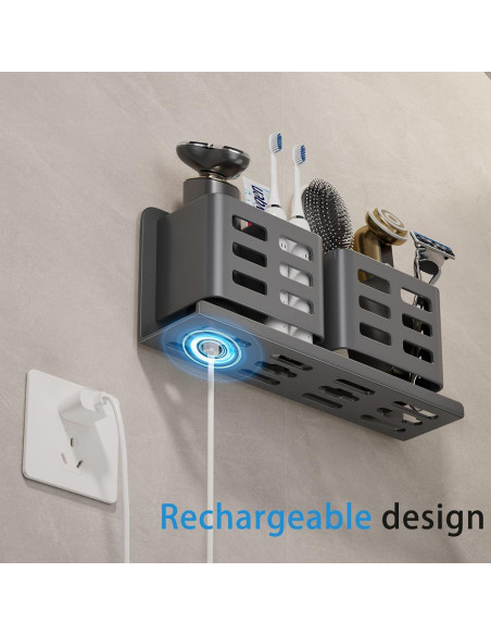 Soporte de cepillo de dientes YESENT aluminio 4 ranuras gris