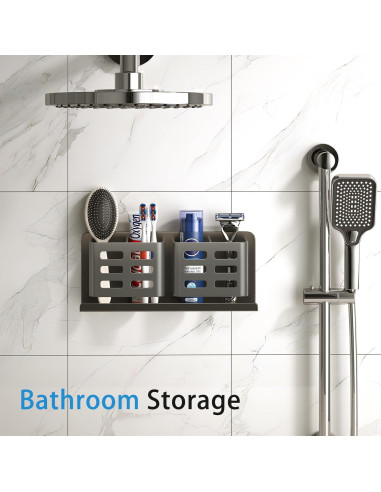 Soporte de cepillo de dientes YESENT aluminio 4 ranuras gris