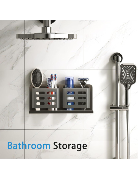 Soporte de cepillo de dientes YESENT aluminio 4 ranuras gris