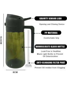 Dispensador de Aceite 2 en 1 Kitchen Maiden 470ml Negro 2