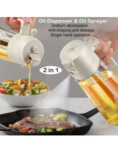 Rociador de Aceite RFetomax 470ml Botella de Vidrio Blanco 2