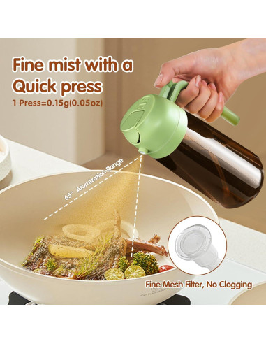 YARRAMATE Pulverizador de Aceite 470ml Vidrio Ámbar 2 en 1