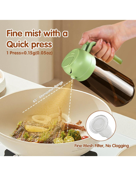 YARRAMATE Pulverizador de Aceite 470ml Vidrio Ámbar 2 en 1