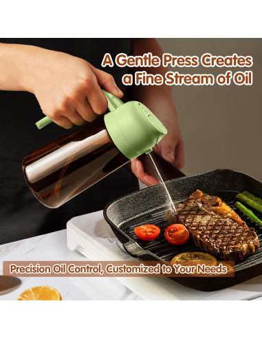 YARRAMATE Pulverizador de Aceite 470ml Vidrio Ámbar 2 en 1