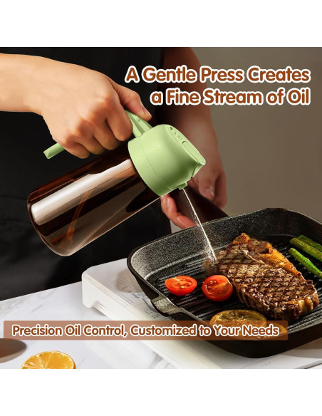 YARRAMATE Pulverizador de Aceite 470ml Vidrio Ámbar 2 en 1