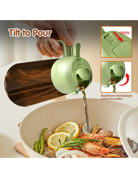 YARRAMATE Pulverizador de Aceite 470ml Vidrio Ámbar 2 en 1