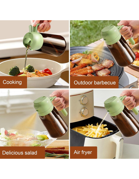 YARRAMATE Pulverizador de Aceite 470ml Vidrio Ámbar 2 en 1