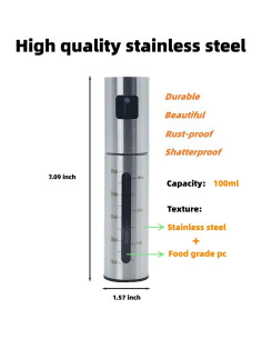 Rociador de Aceite AGuterhel 100ml Acero Inoxidable Portátil 2
