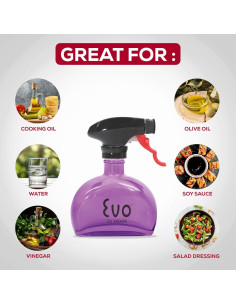 Pulverizador de Aceite Evo de Vidrio 170ml Sin Aerosol Púrpura 2