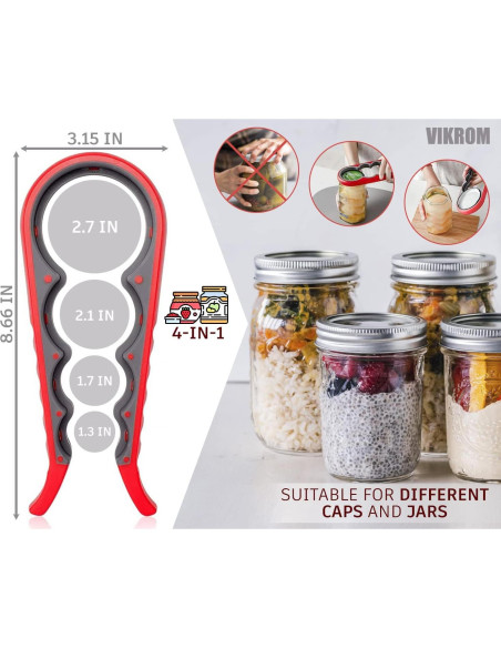 Abrebotellas de Silicona VIKROM 3 Piezas Antideslizante