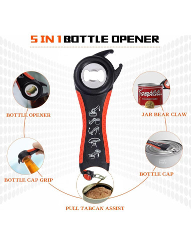 Abridor de Tarros y Botellas Lzzabo 4 en 1 Rojo