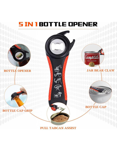 Abridor de Tarros y Botellas Lzzabo 4 en 1 Rojo