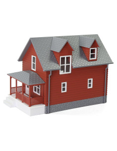 Casa Residencial Moderna a Escala HO EVEMODEL Roja 12x5.8x9.2cm