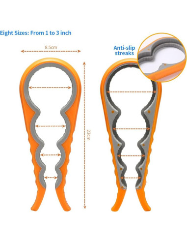 Abre frascos Otstar Naranja para manos débiles 22,5 cm