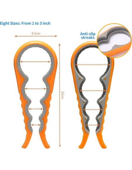 Abre frascos Otstar Naranja para manos débiles 22,5 cm
