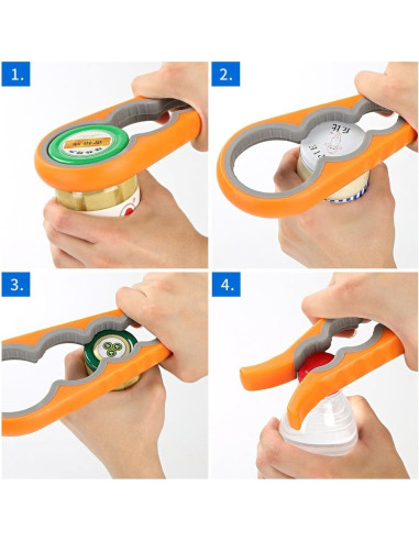 Abre frascos Otstar Naranja para manos débiles 22,5 cm