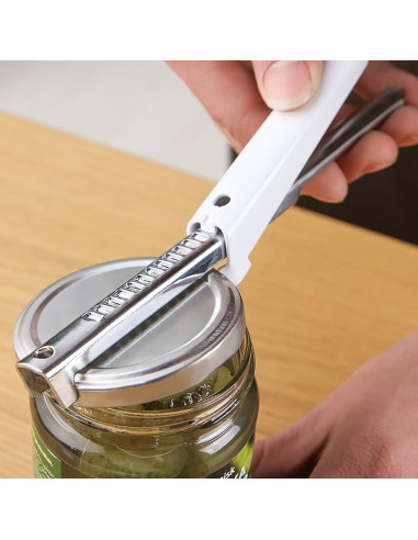 Abridor de Tarros Kunovo Ajustable para Manos Débiles - Blanco