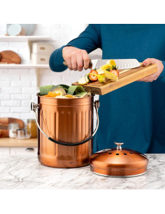 Cubo de Compostaje RED FACTOR Acero Inoxidable 5L Cobre Mate 2