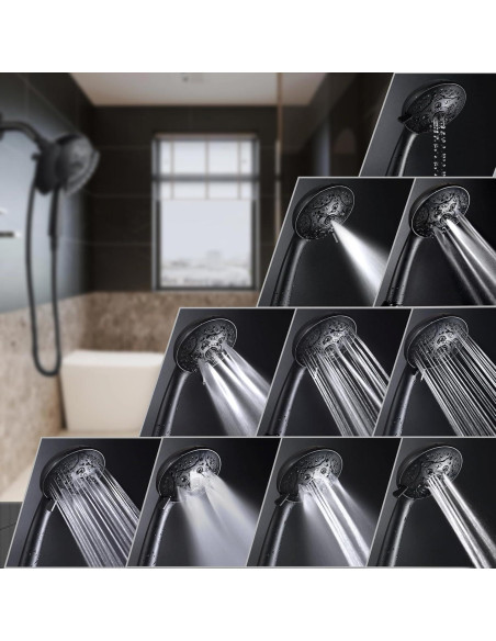 Cabeza de Ducha 2-en-1 INAVAMZ con Manguera 60" Negro