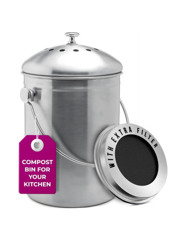 Bin de Compostaje EPICA 1.3 Galones Acero Inoxidable