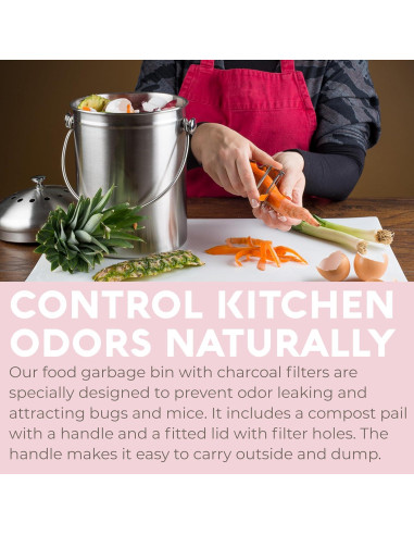 Bin de Compostaje EPICA 1.3 Galones Acero Inoxidable