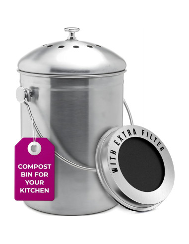 Bin de Compostaje EPICA 1.3 Galones Acero Inoxidable