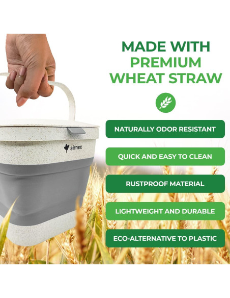 Cubo de Compostaje Plegable AIRNEX 3.52L Gris con Filtros