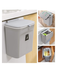 Cubo de Compostaje Tiyafuro 9L Gris Montable para Cocina