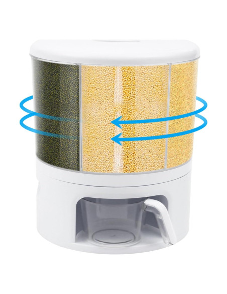 Dispensador de Alimentos Rotativo 6 Compartimentos 360 Shawtuuy