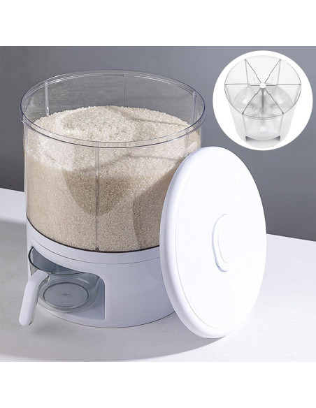 Dispensador de Alimentos Rotativo 6 Compartimentos 360 Shawtuuy