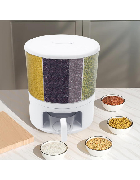 Dispensador de Alimentos Rotativo 6 Compartimentos 360 Shawtuuy