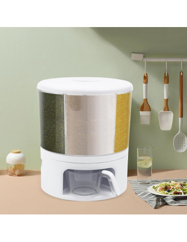 Dispensador de Alimentos Rotativo 6 Compartimentos 360 Shawtuuy