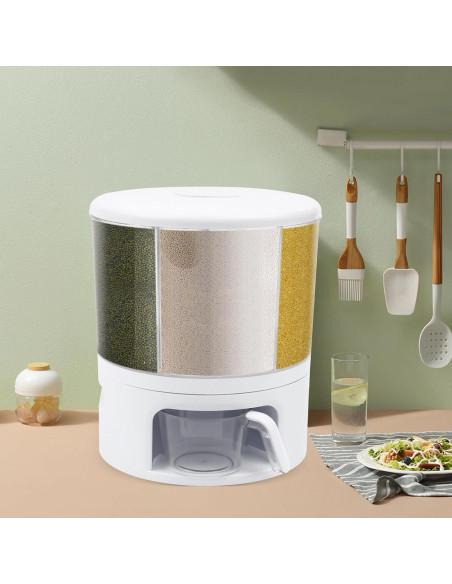 Dispensador de Alimentos Rotativo 6 Compartimentos 360 Shawtuuy