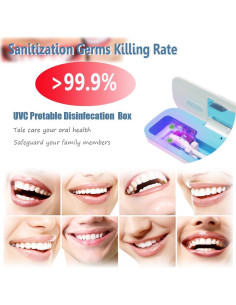 Estuche desinfectante UV-C para cepillos de dientes UWTLFCE 2
