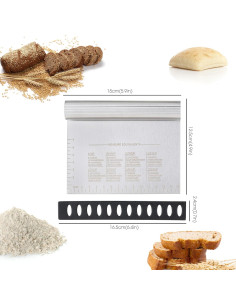 Cortador de Masa y Raspador de Banco OLULU Acero Inoxidable 2Pcs 2