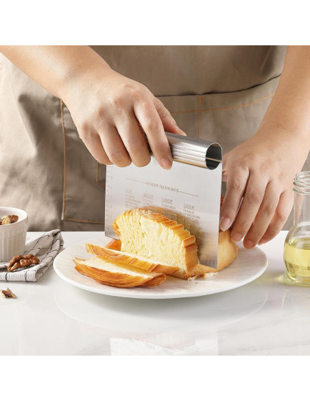 Cortador de Masa y Raspador de Banco OLULU Acero Inoxidable 2Pcs Cortador de Masa y Raspador de Banco OLULU Acero Inoxidable 2Pcs