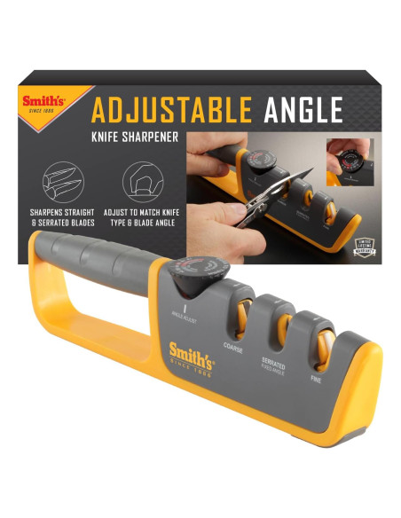 Afilador de Cuchillos Smith's 2 Etapas Ajustable Gris/Amarillo