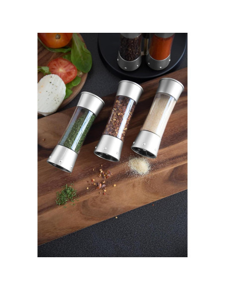 Estante de Especias KitchenArt Elite, 8 Tarros, Plateado