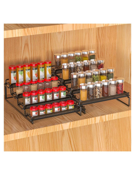Organizador de especias 4 niveles LUHENPING negro 2 piezas