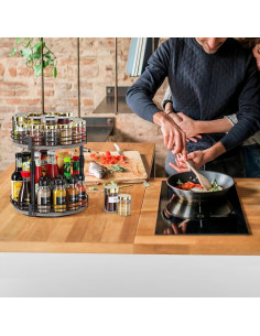 Organizador de Especias Giratorio 2 Niveles Across-Star Gris 2