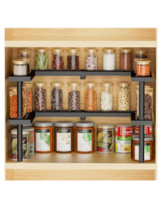 Organizador de especias Gaussra 2 niveles expandible metal