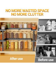 Organizador de especias Gaussra 2 niveles expandible metal 2