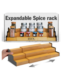 Organizador de Especias Ibyx de 3 Niveles en Bambú Natural