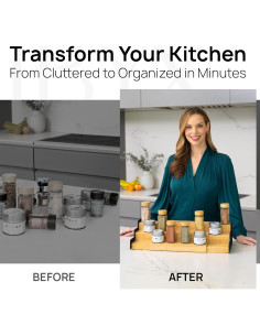 Organizador de Especias Ibyx de 3 Niveles en Bambú Natural 2