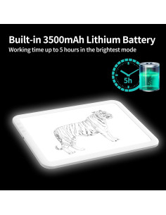 Mesa de Luz A4 TOHETO LED Recargable 3500mAh Blanca 2