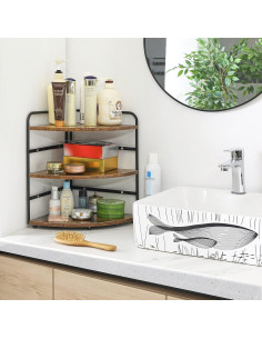 Estante Esquinero IBUYKE 3 Niveles Ajustable Marrón 2